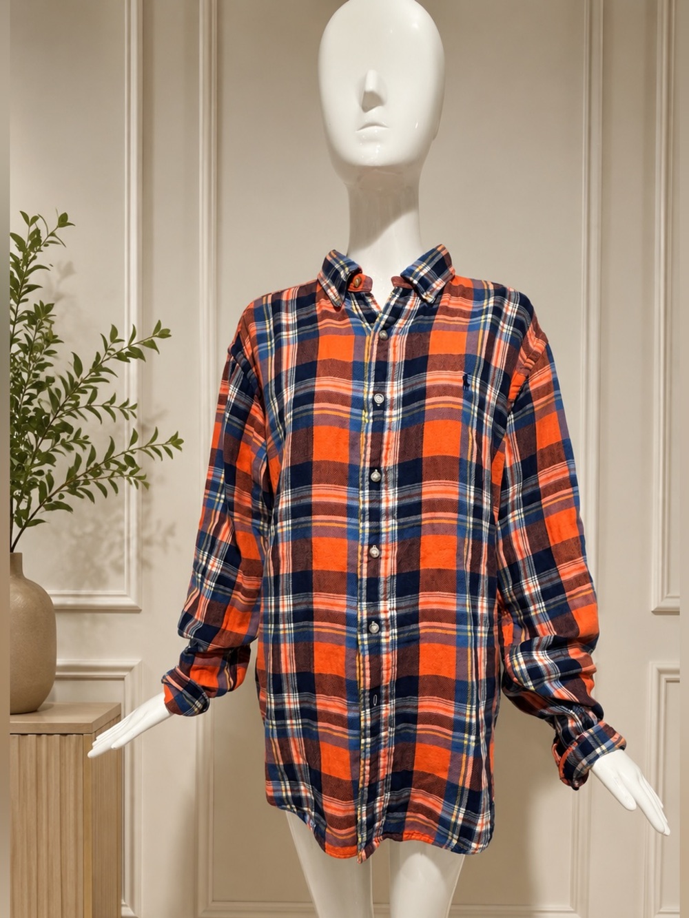 Ralph Lauren Classic Fit Plaid Lined Button-Up Shirt Jacket Men’s L